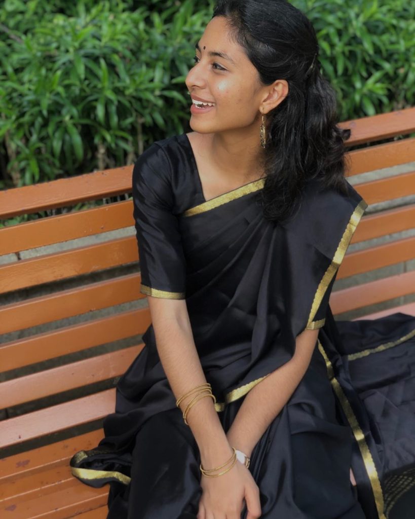 Hazel In Black Saree