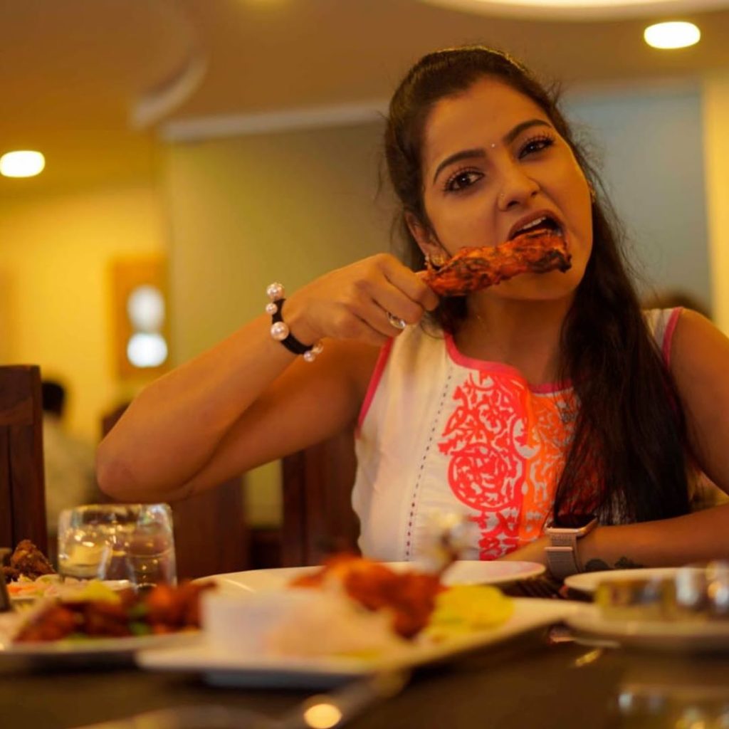 Chithra Eating