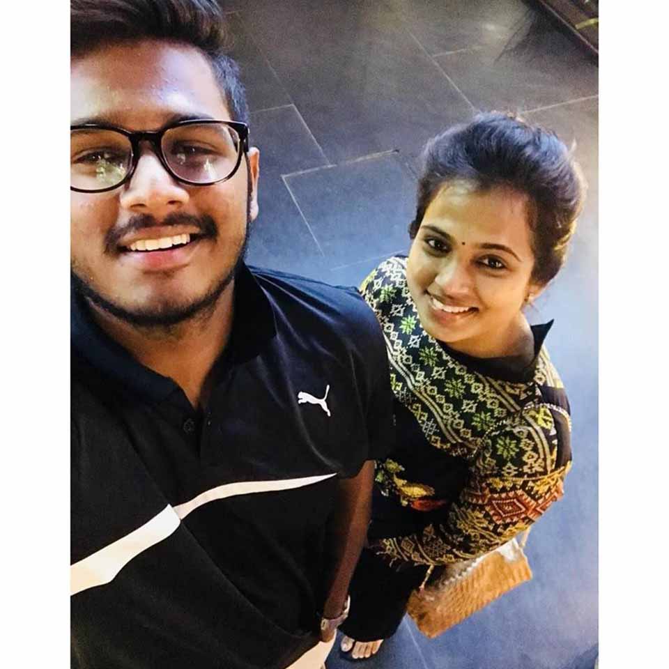 Ramya Pandian with her brother