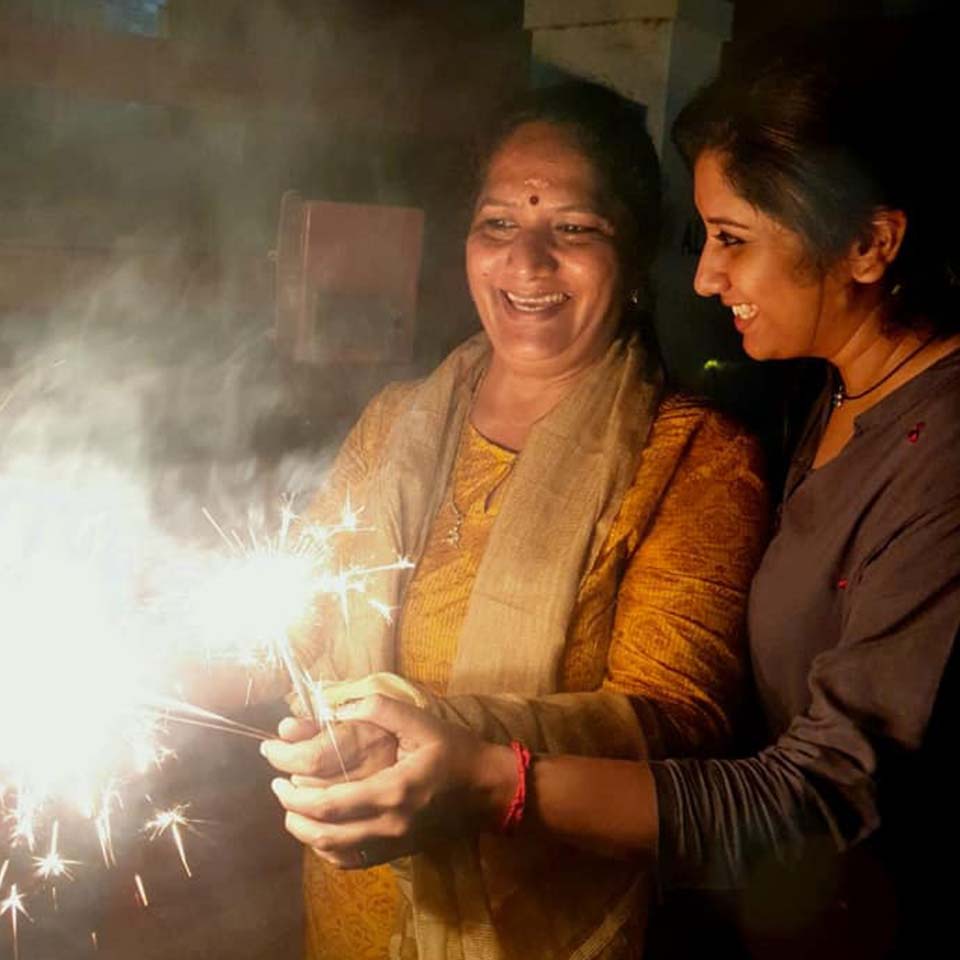 Priyanka with her mother